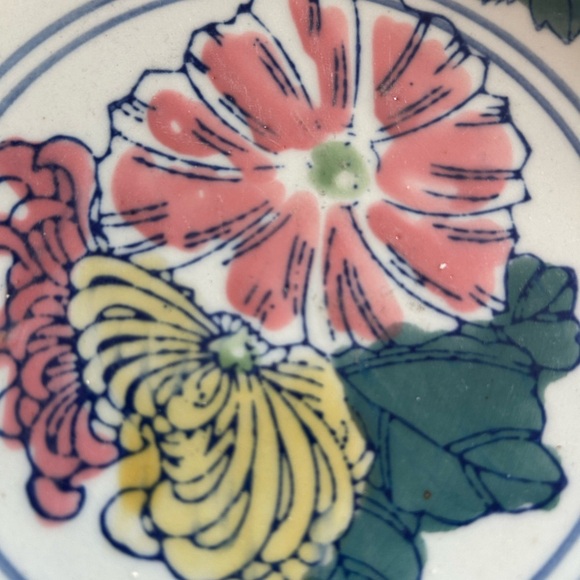 Floral Asian Ceramic Decorative Plate 10" - Picture 10 of 16